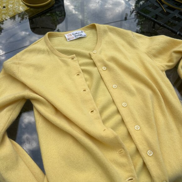 Pringle Yellow Cashmere Cardigan - Picture 5 of 6